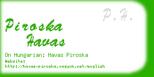 piroska havas business card